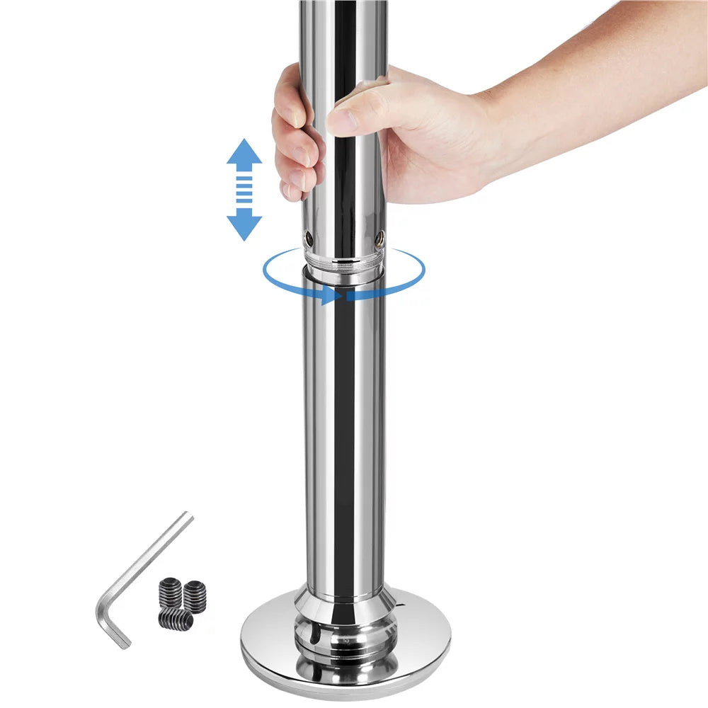 45Mm Height Adjustable Portable Removable Dance Pole, Silver